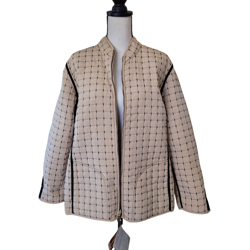 NWT Susan Graver black & tan Reversible Teflon Fabric Fall Jacket Qvc Size 1X - Picture 7 of 13